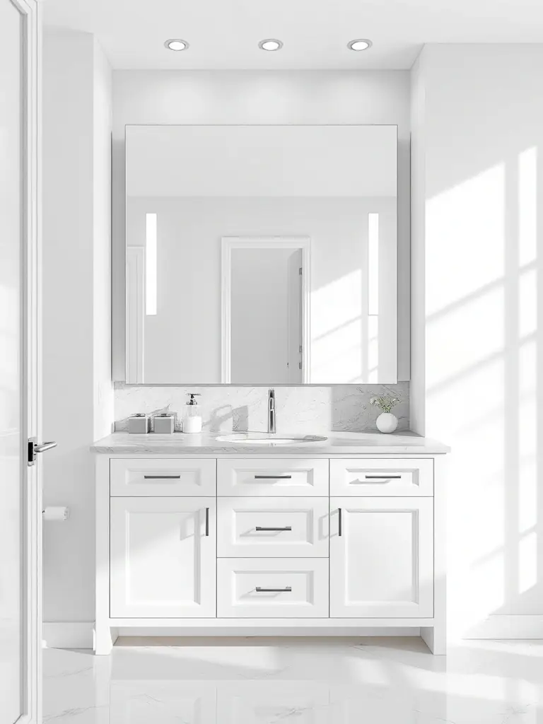 A luxurious bathroom featuring a walk-in shower, modern vanity, and elegant tile work, reflecting JG Construction Service's bathroom renovation capabilities.